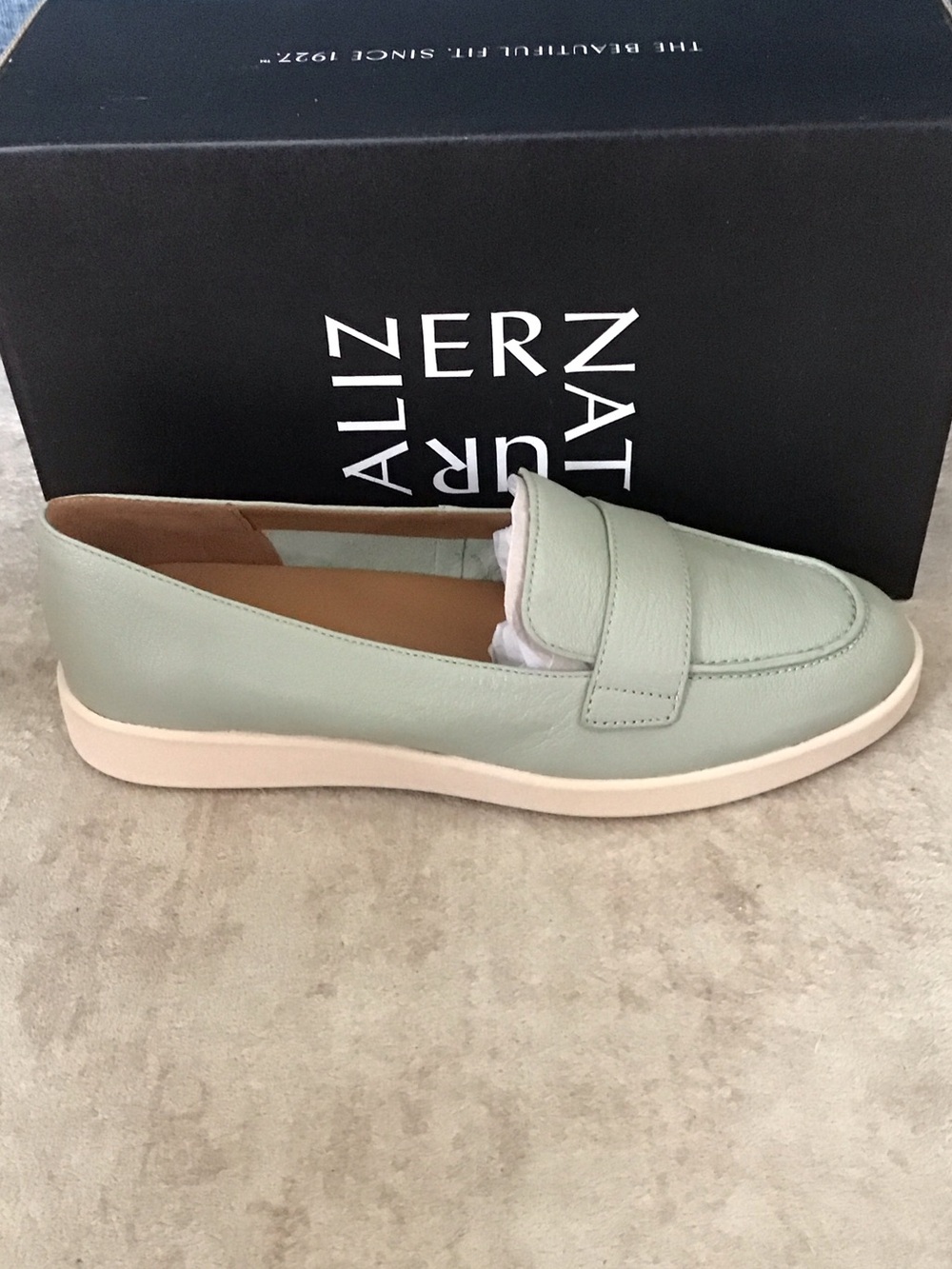Naturalizer Karis Pale Mint Leather Penny Loafer